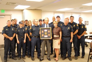 Mr and Mrs James Easton along with members of the Fire District