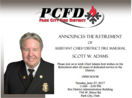 Announcing the Retirement of Assistant Chief/ District Fire Marshal Scott W. Adams